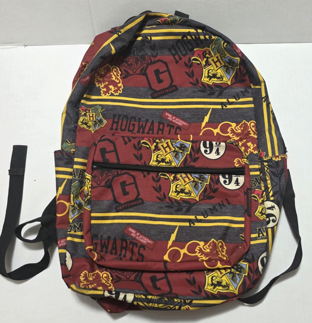 Harry Potter Backpack Red Book Bag Hogwarts Alumni 9 3/4 Gryffindor